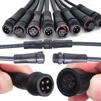 M12 IP67 Waterproof Cable Connector 2/3/4 Pin Male Female Plug with PVC Wire for Car Motorcycle LED Light Auto Accessories