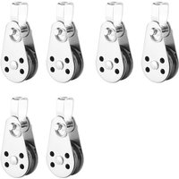AB34-SUS316 Lifting Load Pulley Block Wheels Single Pulley Outdoor Stainless Steel Strong Pulley 6PCS