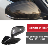 Rearview Mirror Cover for VOLVO S60 S6L V60 V40 S80L 2011-2019 Real Carbon Fiber Side Mirror Shells Add on Frame Case Protector