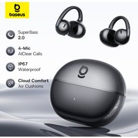 Baseus Bowie MC2 AIR Clip-on TWS Earbuds Ear Clips Wireless Earphones Bluetooth 6.0 Open Earrings 4 Mic ENC Sports Headphones