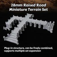 28mm RPG Miniature Terrain Set – Epic Fantasy Raised Road Bridge Terrain Scenery, Durable RPG Additions for TTRPG Enthusiasts