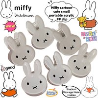 Miffy Rabbit Cartoon Cute Small Portable Acrylic PP Clip Creative Animation Peripheral Secondary Student Storage Notes Clip Gift