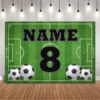 VIKAMA Soccer Field Name Number Backdrop Kids Party Decor Photo Booth Sports Theme Party Background for Boys Bedroom