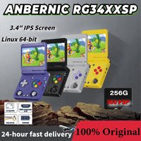 ANBERNIC RG34XXSP Flip Handheld Console Video Game Consoles 3.4'' IPS Screen Linux 64-bit H700 Supports 5G WIFI 256G PSP Games