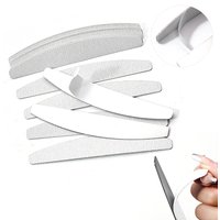 10 Pcs Disposable Nail File Replacement 80 100 180 240 Grey Sandpaper Straight/Boat Shape Removable Pads With Metal Nail Tools