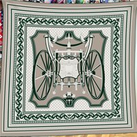 POBING 30% Silk 70% Cashmere Scarf Women Hand Rolled Carriage Wheel Square Scarves Wraps Bandana Big Hijabs Female Foulard 135CM