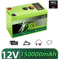 LiFePO4 12V 150Ah Lithium Battery 4000+ Deep Cycles Built-in BMS10-Year Lifetime for UPS Kayak Fish Finder Solar Panel Radio