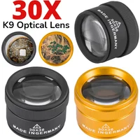 30X 36mm Magnifying Glass K9 Optical Lens Monocle For Watch Jewelry Coin Stamps Precision Work Inspection Loupe Tool