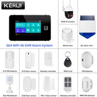 KERUI G64B 4G WiFi Smart Alarm System 4.3-inch Screen Wireless DIY Your Smart Home Security System With Sensor Work with Alexa