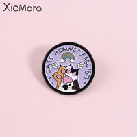 Cute Cat Paw Rainbow Enamel Pin Cats Against Fascism Cartoon Brooch Round Badges Accessories Gifts for Friends