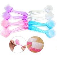 New Plastic Nail Brush Soft Remove Dust Make Up Washing Brushes Dust Round Head Powder Clean With Cap Pedicure