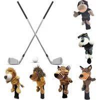 1Pc Cute Cartoon Animals Golf Club Head Covers Wood Head Covers Driver Cover Plush Doll Protective Cover