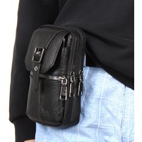 Männer Echtes Leder Hüfttasche Schulter Umhängetasche Wasserdichte Outdoor Sport Telefon Tasche Geldbörse Gürtel Hängen Tasche Fanny Pack