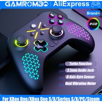 GAMROMBO Wireless Controller for Xbox One/X/S/Series X/S/PC Gamepad Gaming Joystick W/ LED TURBO Macro Function 3.5mm Audio Jack