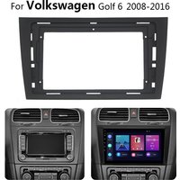 9" 2 Din Car Radio Frame Kit For Volkswagen Golf 6 2008-2016 Auto Stereo Head Unit Dash Panel Fascia Bezel Faceplate