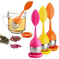 Stainless Steel Leaf Tea Infuser Silicone Handle Cha Strainer Teaware Spice Filter Coffee Diffuser Sieve Kitchen Accessories