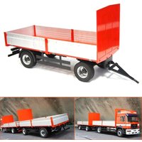 1:14 RC Fully Trailer Truck 2-axle Trailer Tow Upgrade Retrofit 1/14 For Tamiya Rc Truck Tipper For Man F2000 JX Model Diy Parts