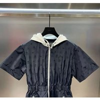 2026 Summer New Korean Golf Women Hooded Dress Logo Print Waist Slim Pocket Sports Dress Female Elegant Golf Tennis Short Dress