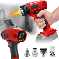 Cordless Heat Gun 400W 50℃-550℃ LCD Digital Display Fast Heating Hot Air Gun Overload Protection for Milwaukee 18V Battery
