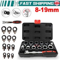 12Pcs 72 Tooth Metric Flexible Ratchet Spanner Set 8-19mm Interchangeable Heads Wrench Tools
