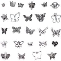 20pcs Charms Butterfly Antique Silver Color Pendants DIY Crafts Making Findings Handmade Tibetan Jewelry