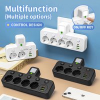 EU Plug Outlet Socket 5 Sockets Electrical Socket No Extension Cord With or without USB Type-C Ports Two specifications