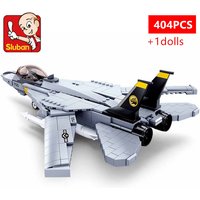Air Force Military F-14 Tomcat Fighter Bricks Aircraft Plane War EBRC Infantry Fighting Building Blocks Educational Boys Toys