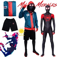 BEAST KINGDOM Spider Miles Morales Cosplay Halloween Jacket Bodysuit Mask Party Costume Suits Spider Miles Fantasy for Unisex image 4