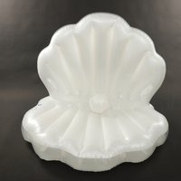 Flotteur gonflable de piscine de coquillage, chaise longue de plage portative en PVC de 120*120*120cm, rangée flottante de coquille pour enfants et adultes avec boule de perle et 2 poignées