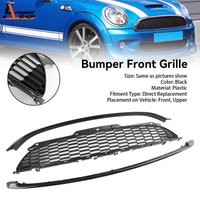 Areyourshop 3PCS Gloss Black Front Grille Grill for Mini Cooper R55 R56 R57 R58 R59 Cooper S & JCW 2006 2007 2008 2009 2010