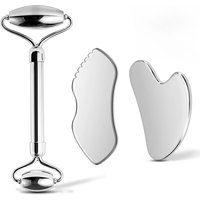 1/2/3 Piece Stainless Steel Facial Roller and Gua Sha Massage Tool Set Metal Beauty Tools for Body, Face, Neck and Eyes