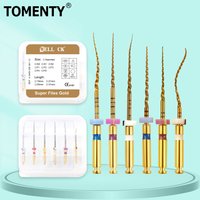 6Pcs Dental Root Canal File Gold Endo Rotary Super Files Golden Endodontic Files 21mm 25mm Nickel Titainium Instrument Dentistry