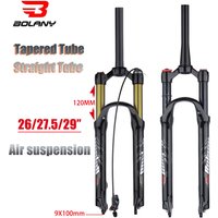 AliExpress NONE Bolany Mountain Bike Air suspension Fork 26 27.5 29inch Teflon straight /Tapered tube shock absorber pneumatic MTB Front Fork