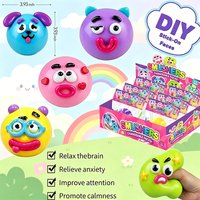 Abstract Wacky Dog Face Expression DIY Stress Ball Safety Non-toxic Multicolored Relief Pressure Heal Relax Desk Accessory Gift