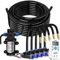 45/60/100W Self-Priming Pump Garden Brass Adjustable Nozzle Automatic Misting Cooling Irrigation Kit