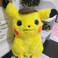 Anime Pokemon Licensed Detective Pikachu Plush Doll Movie Version Peripheral Similar Toy Soft Hug Pillow Sofa Cushion Doll Gifts