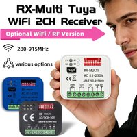 Module de Commande Intelligent RX MULTI Tuya WIFI 300-868 MHz pour Télécommande de Porte de Garage 433MHz 868MHz AC DC 9-30V 85-250V