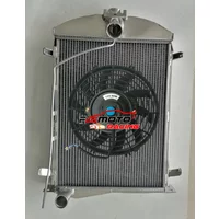 56mm Aluminum Radiator+Fan For Ford Model A 3.3L 1930 1931 MT Model-A AA 30 31 No Coolant Lost Manual