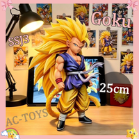 Dragon Ball GT Super Saiyan 3 Goku Chibi Figur Final Battle Ver. Blondhaariger Affenschwanz 25cm Bewegliche PVC-Statue Spielzeug Geschenk