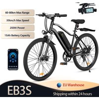 26 Inch Electric Bike 250W City E-Bike 36V 15Ah Battery 60-80km Range Front Suspension Dual Disc Brake Commuter Bicycle Voltix APP EBike