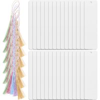 30 Sets Clear Acrylic Bookmarks DIY Blank Bookmark Reading Book Mark Book Page Marker With Tassels Stationery Supplies