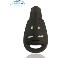 BEST KEY Remote Car Key Shell Case For Saab 9-3 93 2003-2007 Replacement Keyless Fob Case 4 Buttons Uncut Blade Smart Card