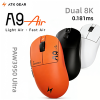 ATK A9 Air Ultimate Wireless E-sports Mouse Dual 8K PAW3950UItra Lightweight Gaming Ergonomic Mouse Long battery life Dual Mode