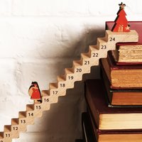 Christmas Countdown Calendar Wooden Santa Claus Climbing Stairs Calendar Home Decor Holiday Xmas Ornament Desk Decoration Gift