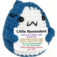 1 Piece of Fun Handmade Crocheted Positive Shark Doll, Creative Holiday Birthday Plush Toy Gift, Emotional Encouragement and Support Decorative Ornament Doll, Positive Duck, Cat, Penguin Gifts for
