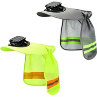 Solar Fan Hard Hat Sun Visor Helmet Shade Cooling Neck Shield Wide Brim Caps Sun Shade Hat for Construction Outdoor Fishing