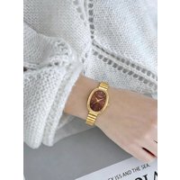 1 Piece of a Niche, Light Luxury, Minimalist, Cool Style Oval Design Quartz Watch