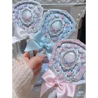 Flower Knows Little Angel Series Hand Holding Mirror 13 Types Exquisite Relief Makeup Tools