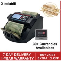 2100D Money Counting Machine Multi-currency Bank Cash Bill Counter Detector with Calculator