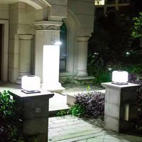 Solar LED Pillar Lights Outdoor Wall Sconce Lamp Solar Panel Garden Decorative Street Light Fixture Waterproof Reflect